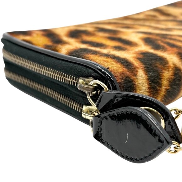 Christian Dior Vintage 2001 Logo Leopard Print Pony Hair Wallet Dice [106430] - Picture 8 of 15